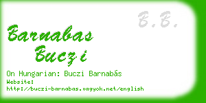 barnabas buczi business card