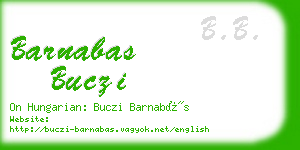 barnabas buczi business card